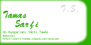tamas sarfi business card
